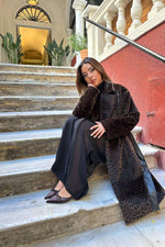 Toptan Haki Deri Kuşak Garnili Kaban