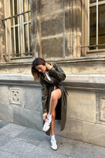 Toptan Haki Reglan Kol Trençkot