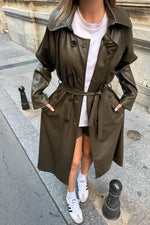 Toptan Haki Reglan Kol Trençkot