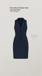 Toptan Lacivert Çizgili Yelek Ve Etek Takım