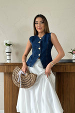 Toptan Mavi Kot Yelek