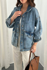 Toptan Mavi Taşlı Kot Ceket