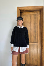 Toptan Siyah Baklava Desenli Triko Kazak