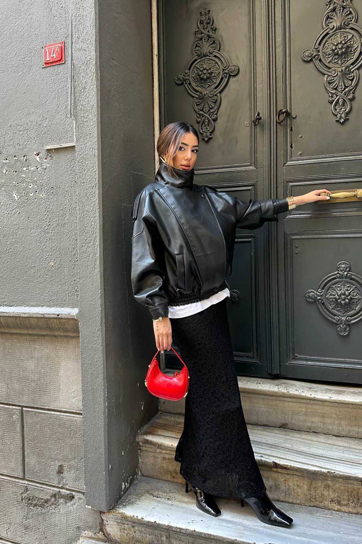 Toptan Siyah Deri Ceket