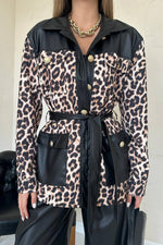 Toptan Siyah Deri Garnili Leopar Takım