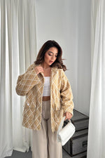 Toptan Vizon Polar Baklava Ekose Ceket