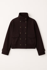 DÜĞMELİ KISA CEKET - Kahve