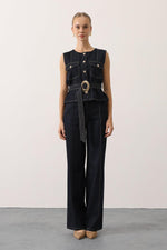 GOLD DETAYLI DENİM TAKIM - Lacivert