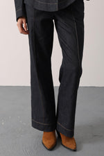 KEMERLİ FİT DENİM TAKIM - Lacivert