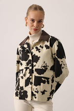 LEOPAR KADİFE CEKET - İNEK DESEN