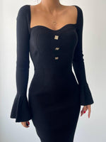 Zenica Düğme Detay Triko Elbise