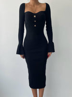 Zenica Düğme Detay Triko Elbise