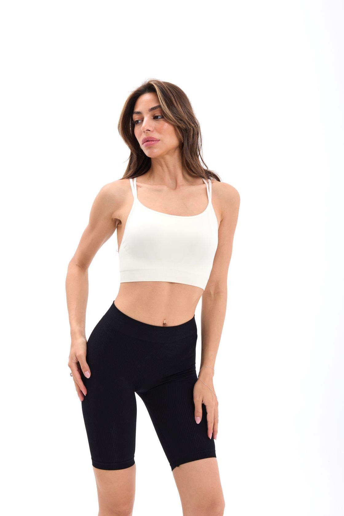 13152 GERIPPTE SHORTS-SCHWARZ