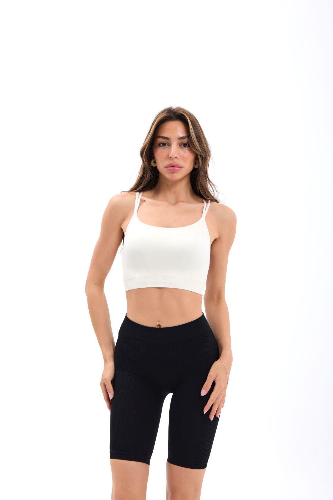 13152 GERIPPTE SHORTS-SCHWARZ