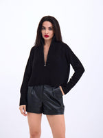 3309 PULLOVER MIT REISSVERSCHLUSS-SCHWARZ