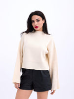 3628 Pullover mit weiten Ärmeln, Creme