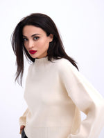 3628 Pullover mit weiten Ärmeln, Creme