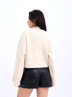3628 Pullover mit weiten Ärmeln, Creme