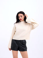 3628 Pullover mit weiten Ärmeln, Creme