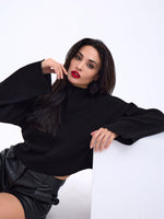 3628 PULLOVER MIT WEITEM ÄRMELN-SCHWARZ