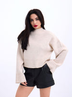 3628 Pullover mit weiten Ärmeln, Stein