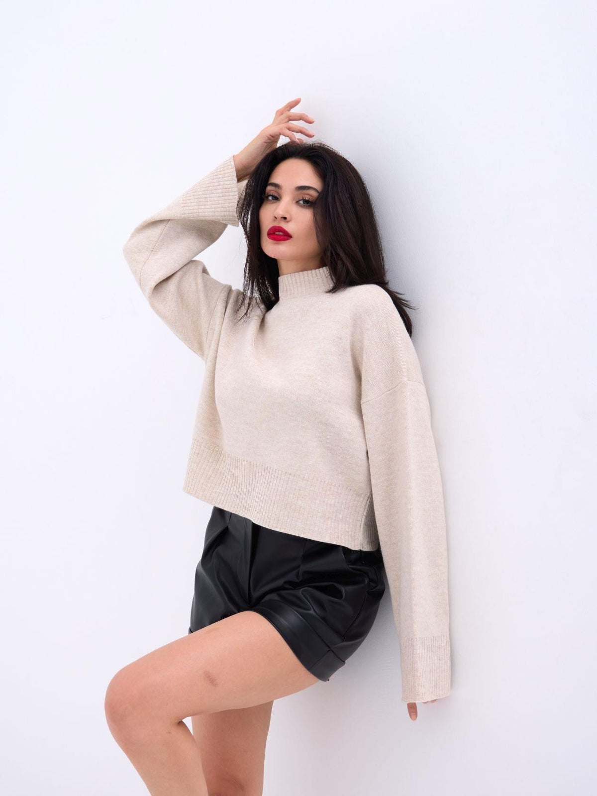 3628 Pullover mit weiten Ärmeln, Stein
