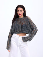 3958 STRICKNETZ-BOLERO-ANTHRAZIT