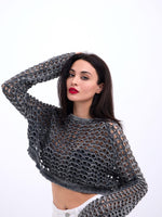 3958 STRICKNETZ-BOLERO-ANTHRAZIT