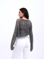 3958 STRICKNETZ-BOLERO-ANTHRAZIT