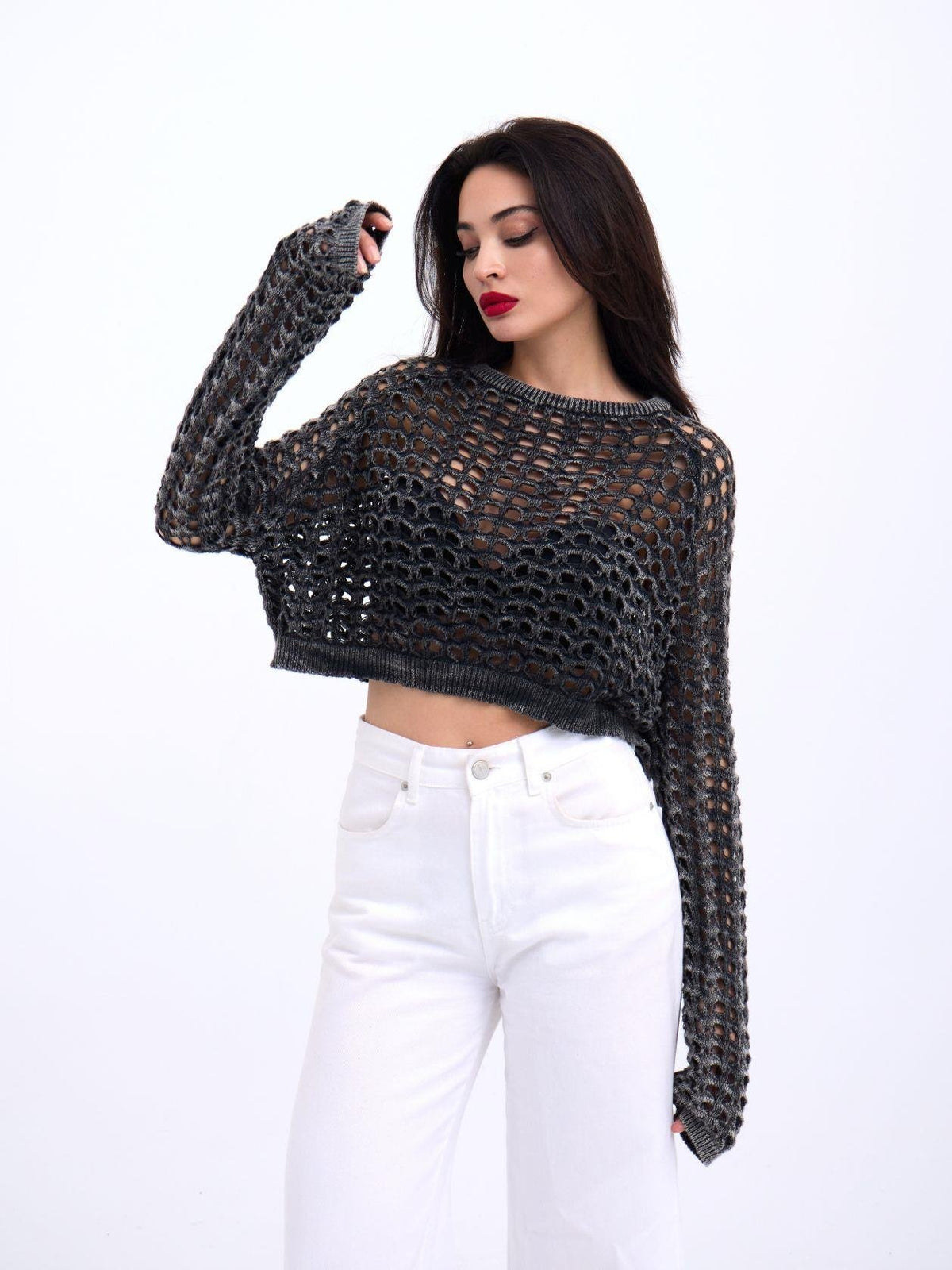 3958 STRICKNETZ-BOLERO-SCHWARZ