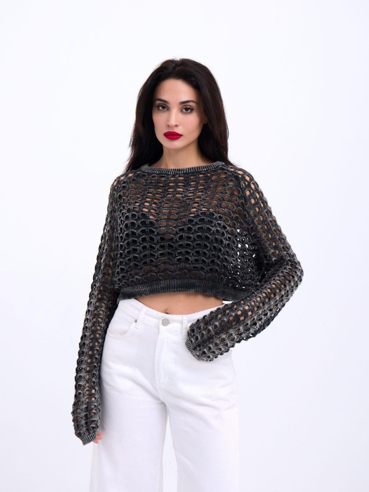 3958 STRICKNETZ-BOLERO-SCHWARZ