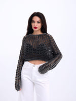 3958 STRICKNETZ-BOLERO-SCHWARZ