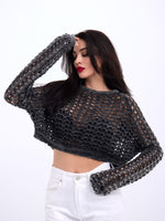3958 STRICKNETZ-BOLERO-SCHWARZ