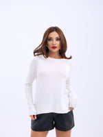4201 STRICKWAREN RUNDHALSKRAGEN BASIC SALASH-ECRU