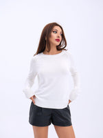 4201 STRICKWAREN RUNDHALSKRAGEN BASIC SALASH-ECRU