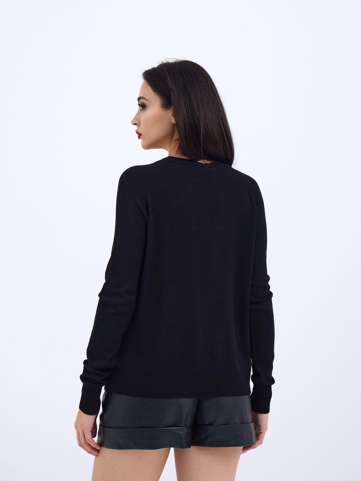 4201 STRICKWAREN RUNDHALSKRAGEN BASIC SALASH-SCHWARZ