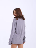 4202 STRICKWAREN V-AUSSCHNITT BASIC SALASH-GRAU