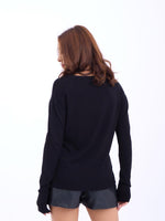 4202 STRICKWAREN V-AUSSCHNITT BASIC SALASH-SCHWARZ