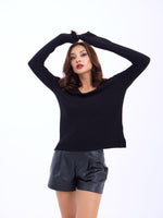 4202 STRICKWAREN V-AUSSCHNITT BASIC SALASH-SCHWARZ