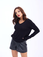 4202 STRICKWAREN V-AUSSCHNITT BASIC SALASH-SCHWARZ