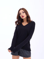 4202 STRICKWAREN V-AUSSCHNITT BASIC SALASH-SCHWARZ