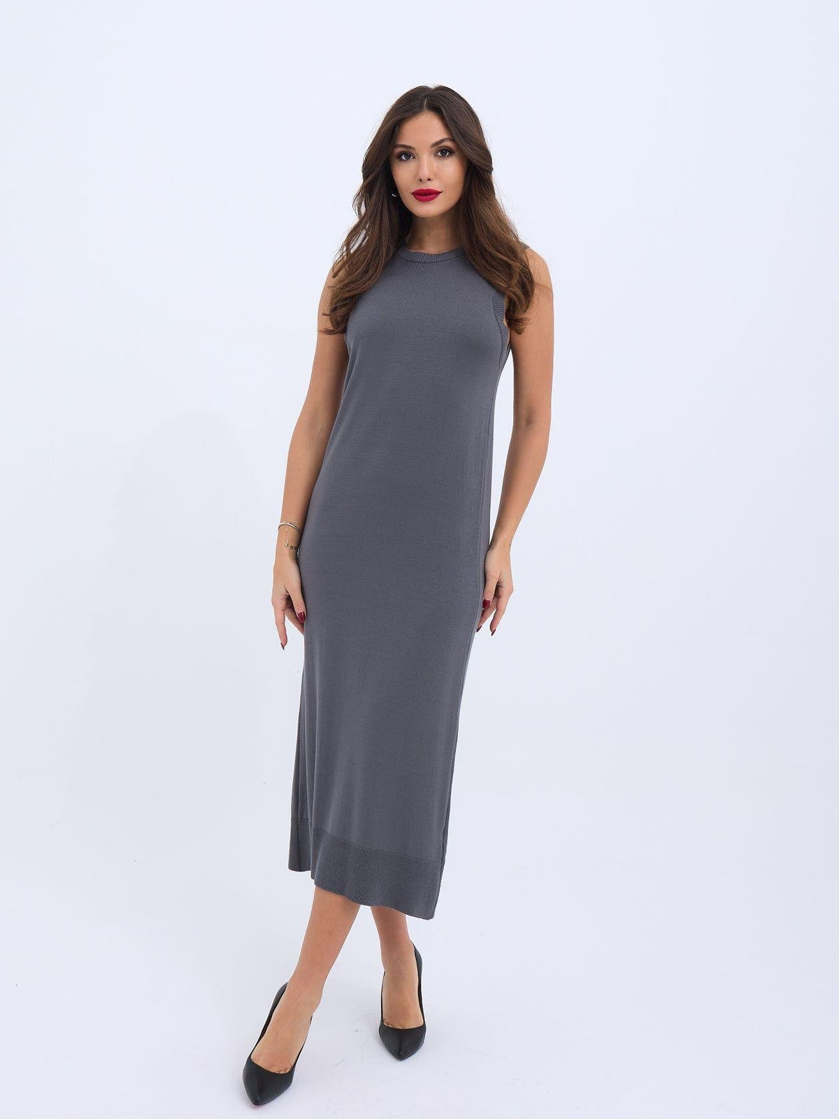 4207 STRICKKLEID OHNE ÄRMEL-ANTHRAZIT