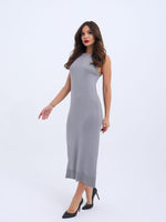 4207 STRICKKLEID OHNE ÄRMEL - GRAU