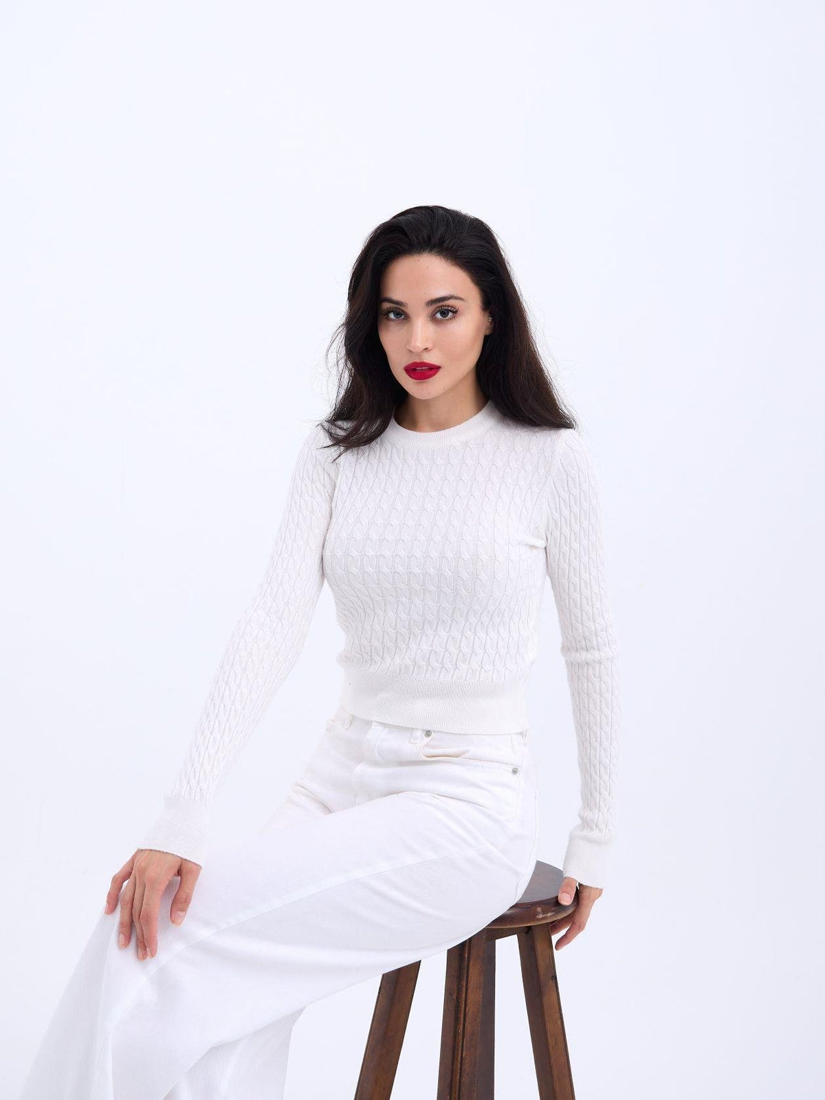 4211 STRICKWAREN HAARSTRICKPULLOVER-ECRU