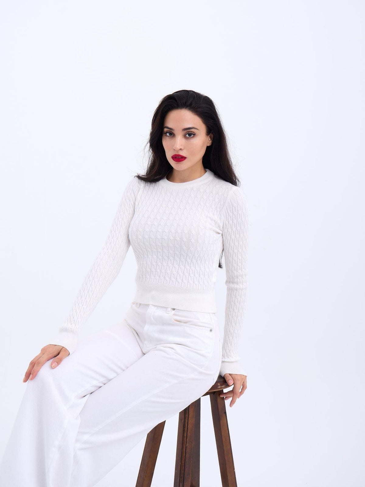 4211 STRICKWAREN HAARSTRICKPULLOVER-ECRU