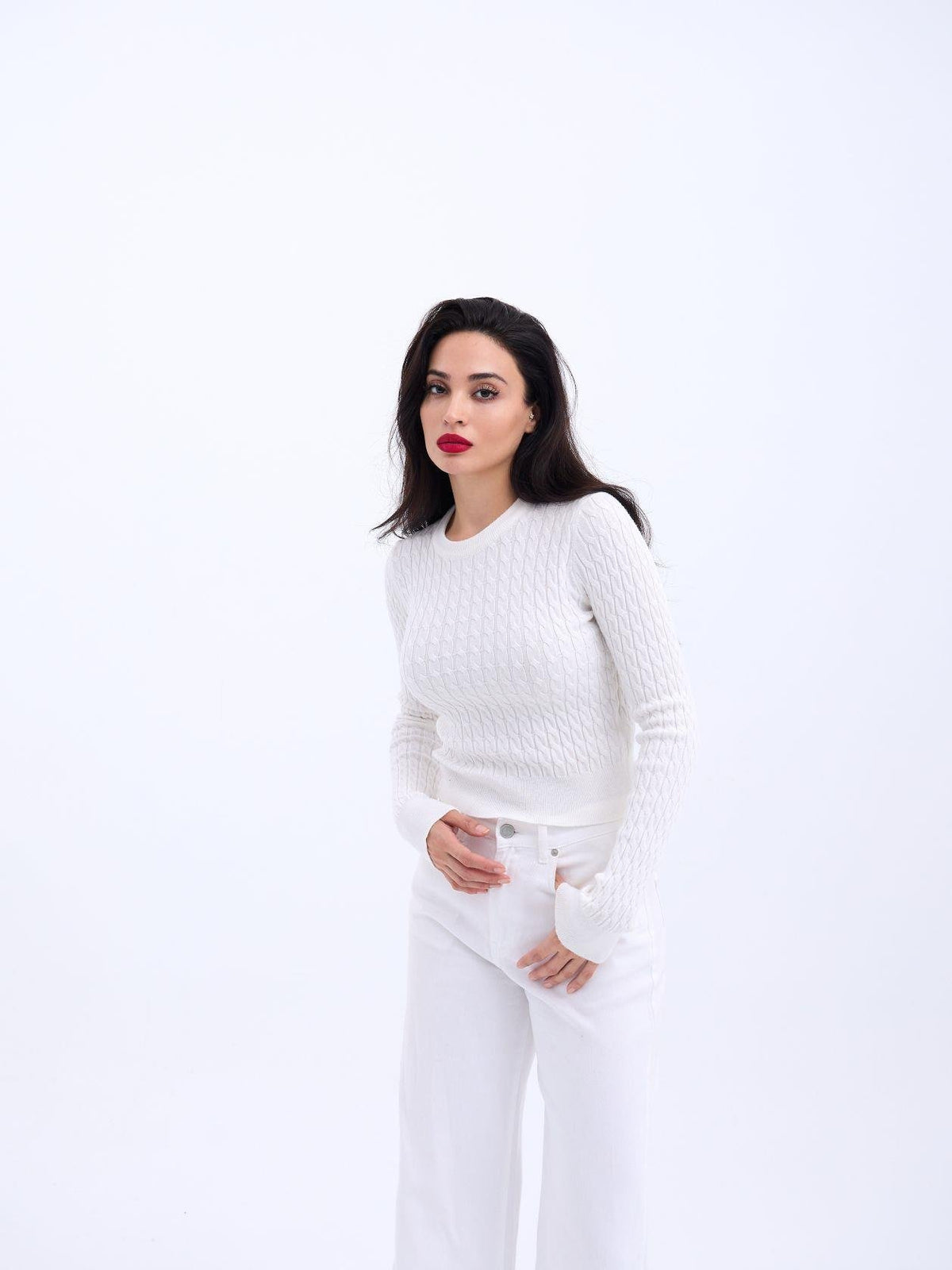 4211 STRICKWAREN HAARSTRICKPULLOVER-ECRU