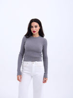 4211 STRICKWAREN HAARSTRICKPULLOVER-GRAU