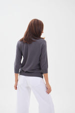 4212 STRICKWAREN ROLLKRAGENPULLOVER MIT SCHLECHTEN ÄRMELN - ANTHRAZIT