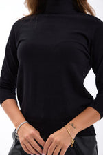 4212 STRICKWAREN SCHLECHTE ÄRMEL FISHBEARER PULLOVER-SCHWARZ