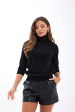4212 STRICKWAREN SCHLECHTE ÄRMEL FISHBEARER PULLOVER-SCHWARZ